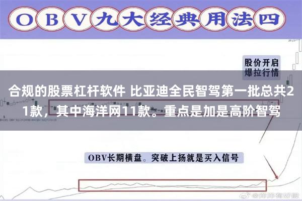 合规的股票杠杆软件 比亚迪全民智驾第一批总共21款，其中海洋网11款。重点是加是高阶智驾