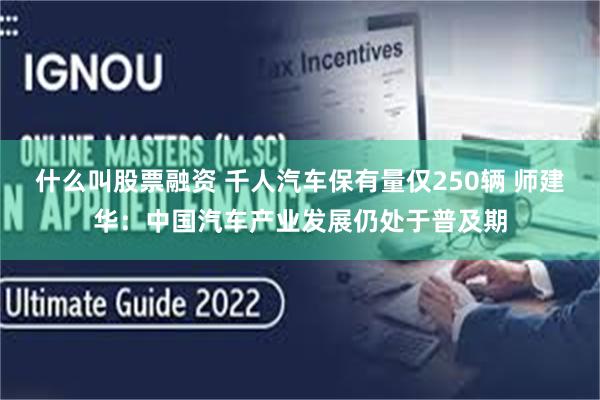 什么叫股票融资 千人汽车保有量仅250辆 师建华：中国汽车产业发展仍处于普及期