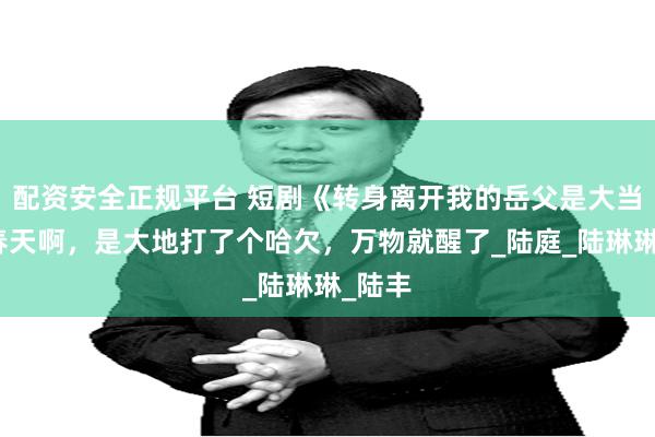 配资安全正规平台 短剧《转身离开我的岳父是大当家》春天啊，是大地打了个哈欠，万物就醒了_陆庭_陆琳琳_陆丰