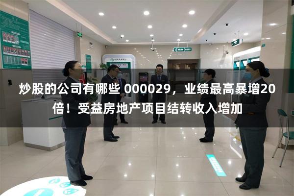 炒股的公司有哪些 000029，业绩最高暴增20倍！受益房地产项目结转收入增加